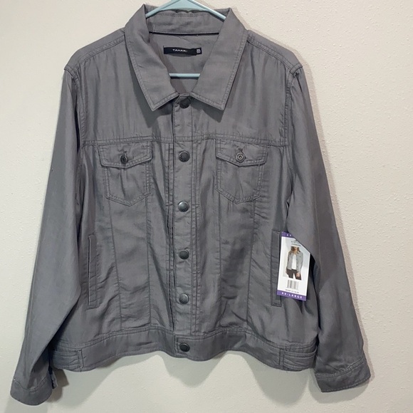 Tahari TC18-1509S Shacket Charcoal XXL - Picture 2 of 11